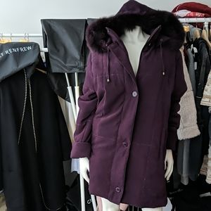 Vintage Rabbit Fur Purple Coat